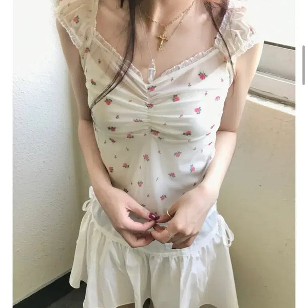 [BUNJANG] Hippie Deep Strawberry Blouse / 히피디피 스트로베리 블라우스