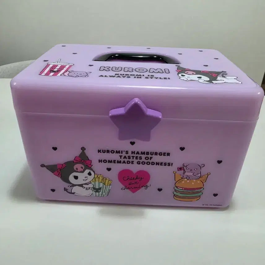 [BUNJANG] Sanrio Kuromi Handle 2-Tier Drawer Storage Box / 산리오 쿠로미 손잡이 2단 칸막이 수납함