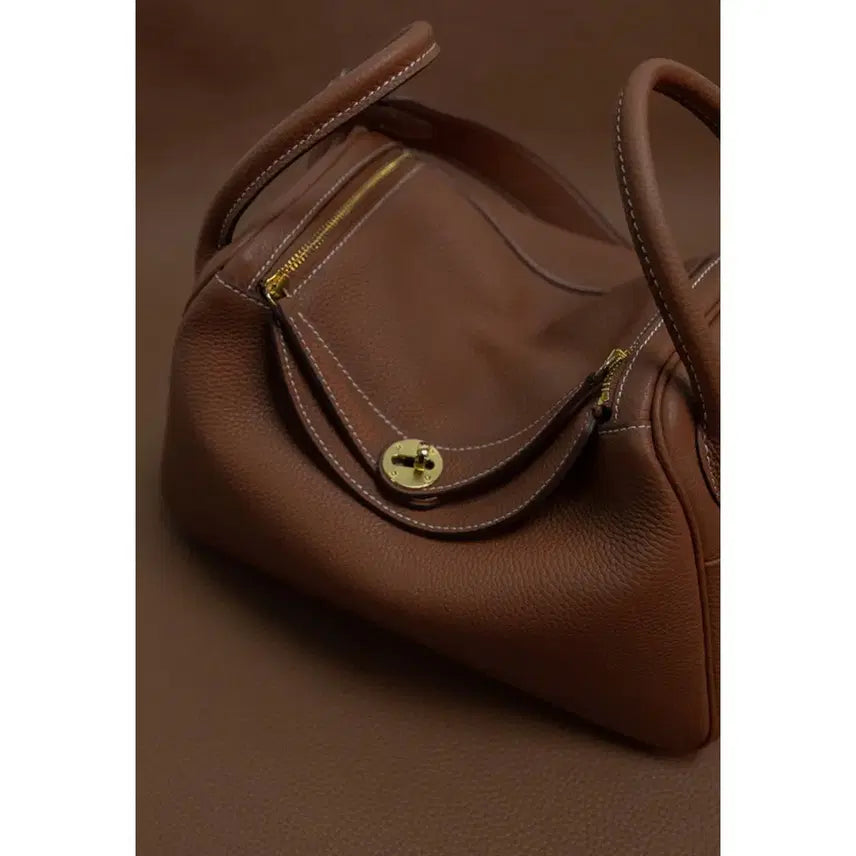 [BUNJANG] Accbee Gold Trim Lindy Bag 19cm Camel / [중고판매][아크비] 금장 린디백