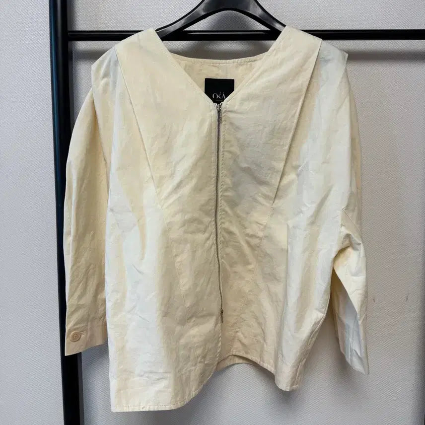 [BUNJANG] Ostkaka Linen Zip-Up Jacket - Ivory / 오스트카카 린넨 아이보리 집업 자켓 정품