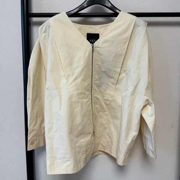 [BUNJANG] Ostkaka Linen Zip-Up Jacket - Ivory / 오스트카카 린넨 아이보리 집업 자켓 정품