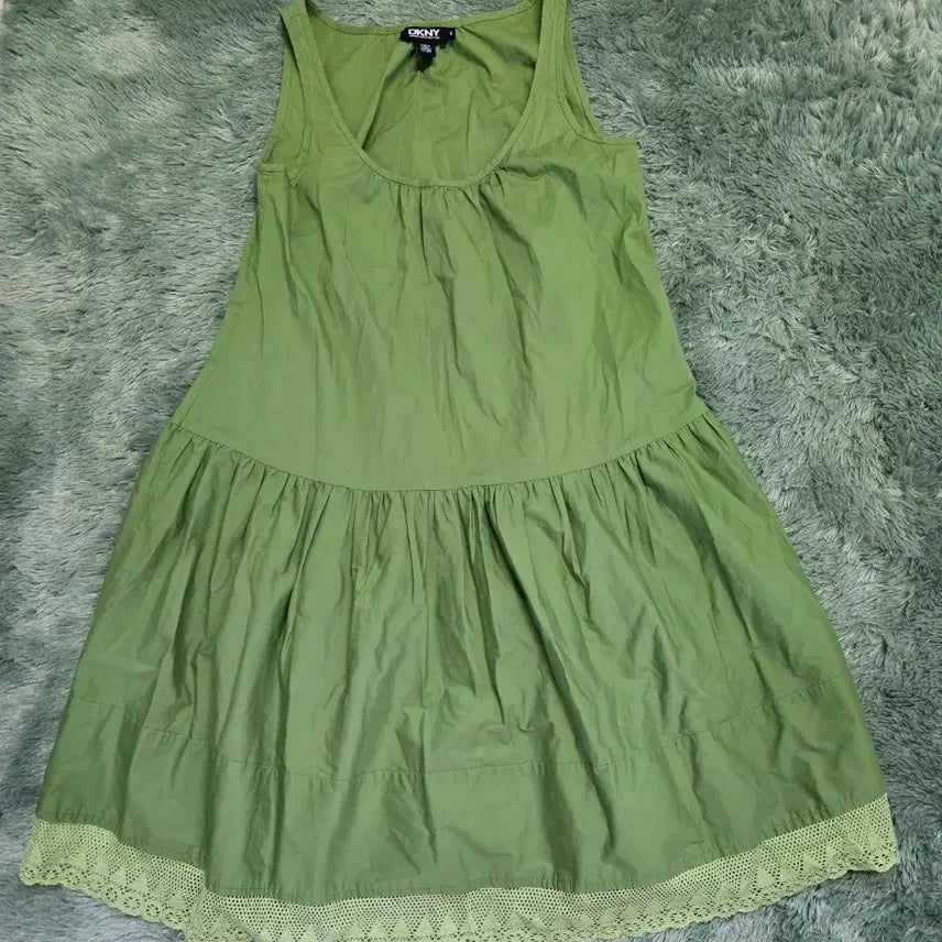 [BUNJANG] DKNY Sleeveless Midi Dress Green / DKNY 민소매 원피스 연두색