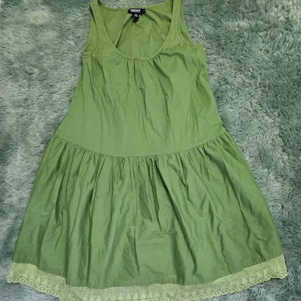 [BUNJANG] DKNY Sleeveless Midi Dress Green / DKNY 민소매 원피스 연두색