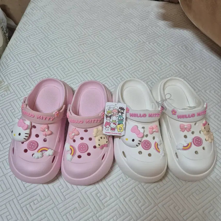 [BUNJANG] Sanrio Hello Kitty Sandals Pink/White (235-240mm) / 산리오 헬로키티 샌들 핑크/화이트 235~240