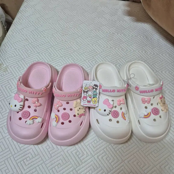 [BUNJANG] Sanrio Hello Kitty Sandals Pink/White (235-240mm) / 산리오 헬로키티 샌들 핑크/화이트 235~240