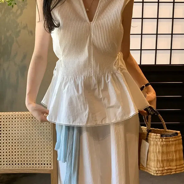 [BUNJANG] Fine Thank You Blanc Sleeveless Blouse / [새상품]파인땡큐 교토룩 교토여행룩 블랑드 나시블라우스 인스타 주문폭주