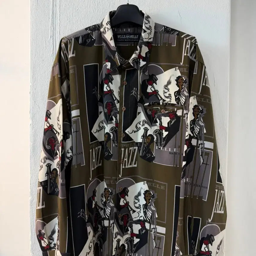 [BUNJANG] Pelle Pelle Classic Jazz Full Printing Shirt 3XL / 펠레 펠레 클래식 재즈 풀 프린팅 셔츠