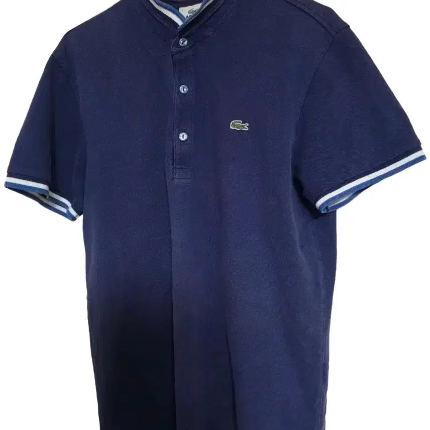 [BUNJANG] Lacoste Henley Neck Short Sleeve Polo Shirt / 라코스테 헨리넥 반팔 카라티 (100)