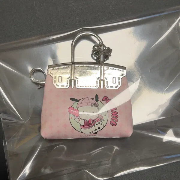 [BUNJANG] Sanrio Silver Handbag Miniature Keychain (Pochacco) / 정품 산리오 실버 핸드백 미니어쳐 키링 ( 포차코 )