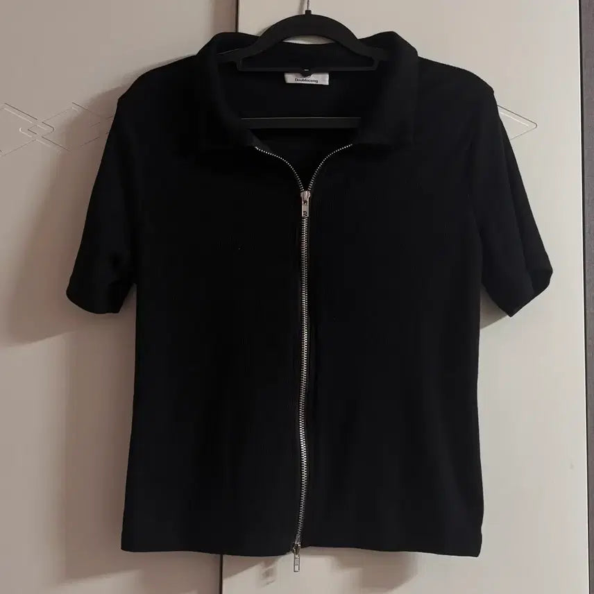 [BUNJANG] Black Two-Way Knit Zip-Up / (택포) 블랙 투웨이 니트집업