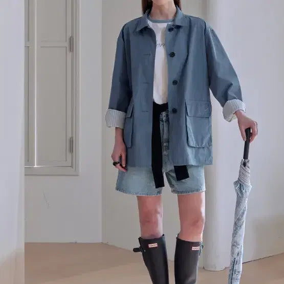 [BUNJANG] Afterhours Vintage French Work Jacket Blue / 애프터아워즈 빈티지 프렌치 워크 자켓 블루