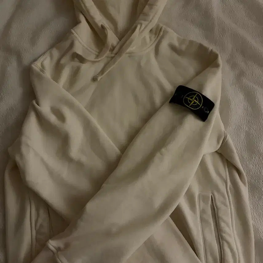 [BUNJANG] Stone Island Hoodie White / 스톤아일랜드 후드티 흰색