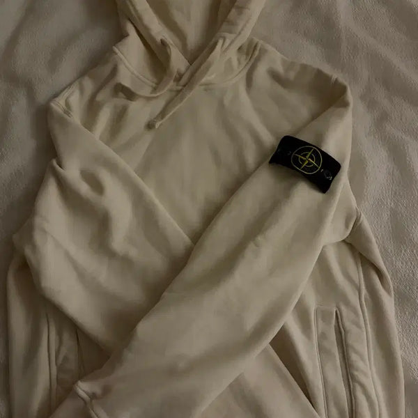 [BUNJANG] Stone Island Hoodie White / 스톤아일랜드 후드티 흰색