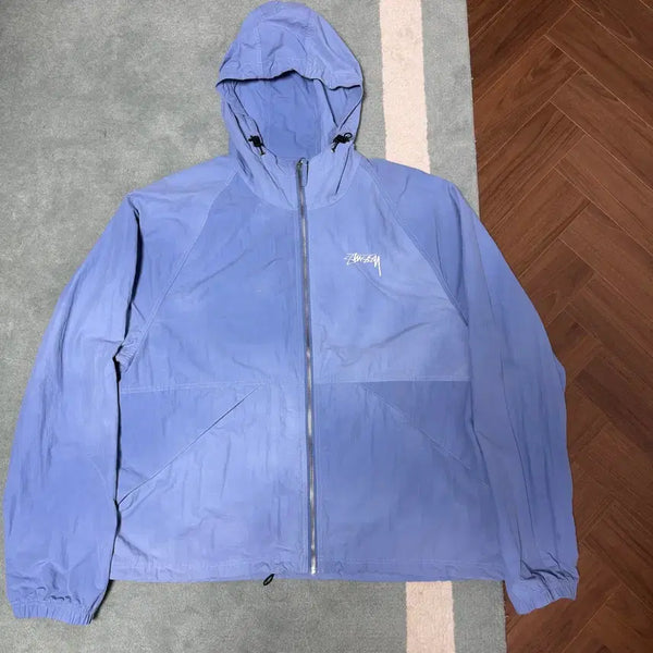 [BUNJANG] Stussy Wave Dye Beach Shell Jacket Laguna Blue XXL / 스투시 웨이브 다이 비치 쉘 자켓 라구나 블루 XXL