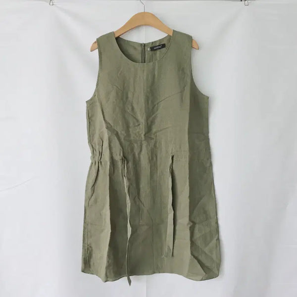 [BUNJANG] Hotping Khaki Cotton Sleeveless Dress / 핫핑 카키 면 원피스 F