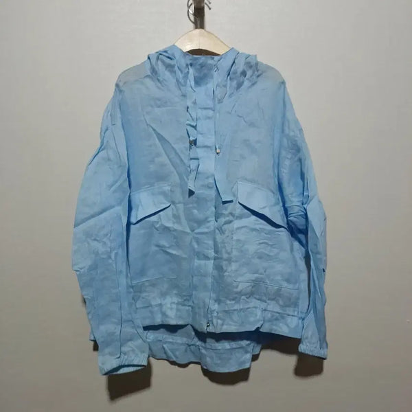 [BUNJANG] RYAN Women's Linen Hooded Zip-Up Jumper Size 66 / RYAN 여성 여름 린넨 후드집업점퍼 66 (26A1200)