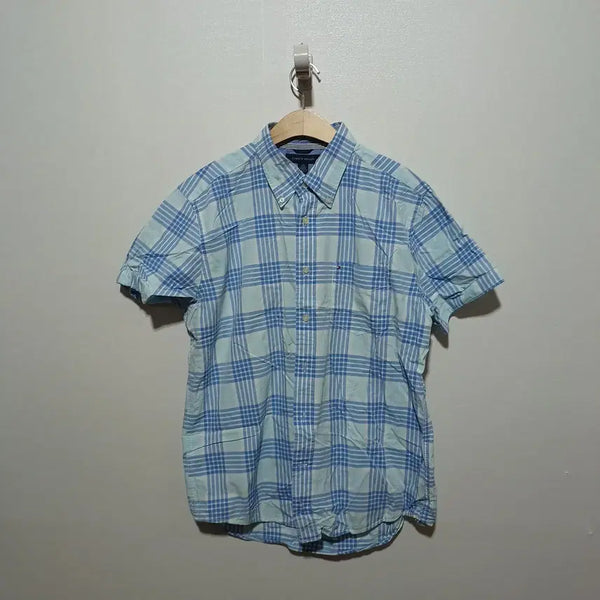 [BUNJANG] Tommy Hilfiger Men's Plaid Short Sleeve Shirt L / 타미힐피거 남성 체크 반팔 셔츠 L (26A1086)