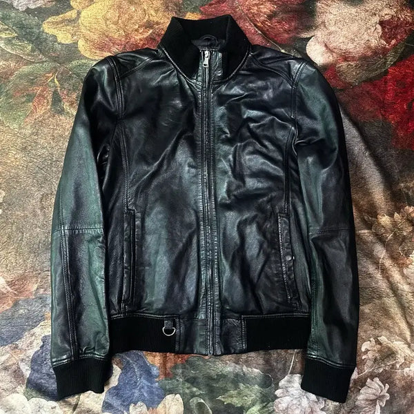 [BUNJANG] Zara Black Leather Jacket M / 자라 빈티지 블랙레더자켓 M 가죽자켓 레더자켓 코스 유니클로 폴로