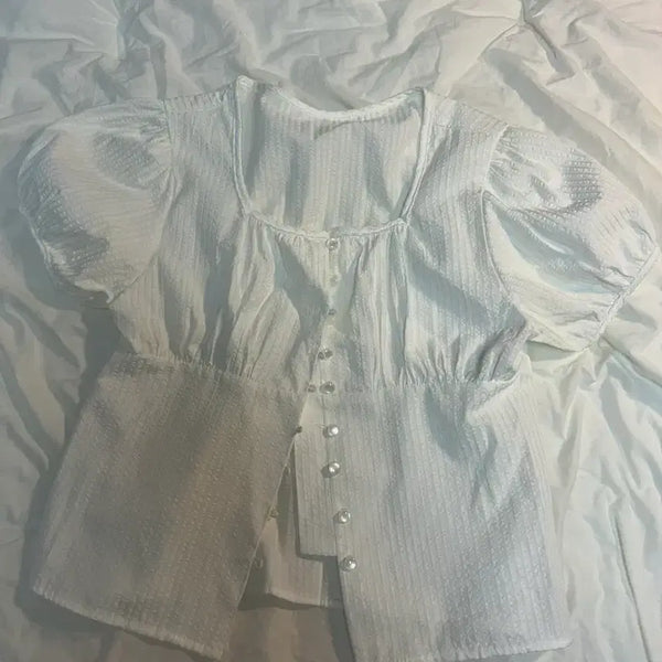 [BUNJANG] Litkim Bunny Blouse White / 릿킴 버니 블라우스