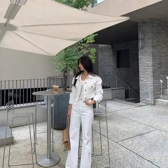 [BUNJANG] Born Woollim Semi Wide White Denim Pants M Short / born  브론 울림 와이드 세미 화이트데님팬츠 m short