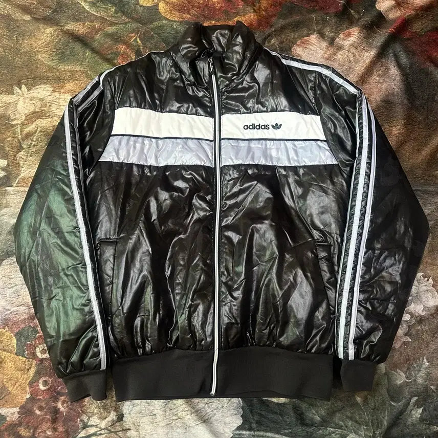 [BUNJANG] Adidas Vintage Old School Back Logo Brown Track Jacket L / 아디다스 빈티지 올드스쿨 백로고 브라운삼선점퍼 L y2k 패딩 점퍼