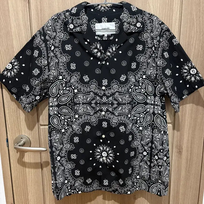 [BUNJANG] Vivastudio Paisley Short-Sleeve Shirt Black L / 비바스튜디오 페이즐리 반팔 셔츠 블랙 L