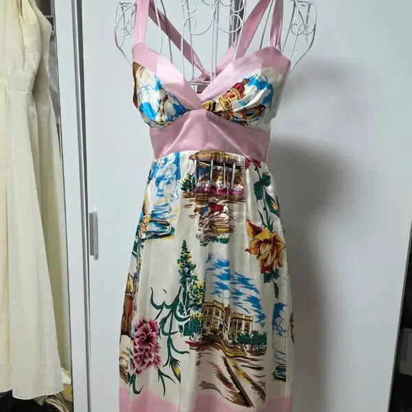[BUNJANG] US Brand Silk Baby Doll Halterneck Dress / 미국브랜드 silk 실크 베이비돌 홀터넥 원피스