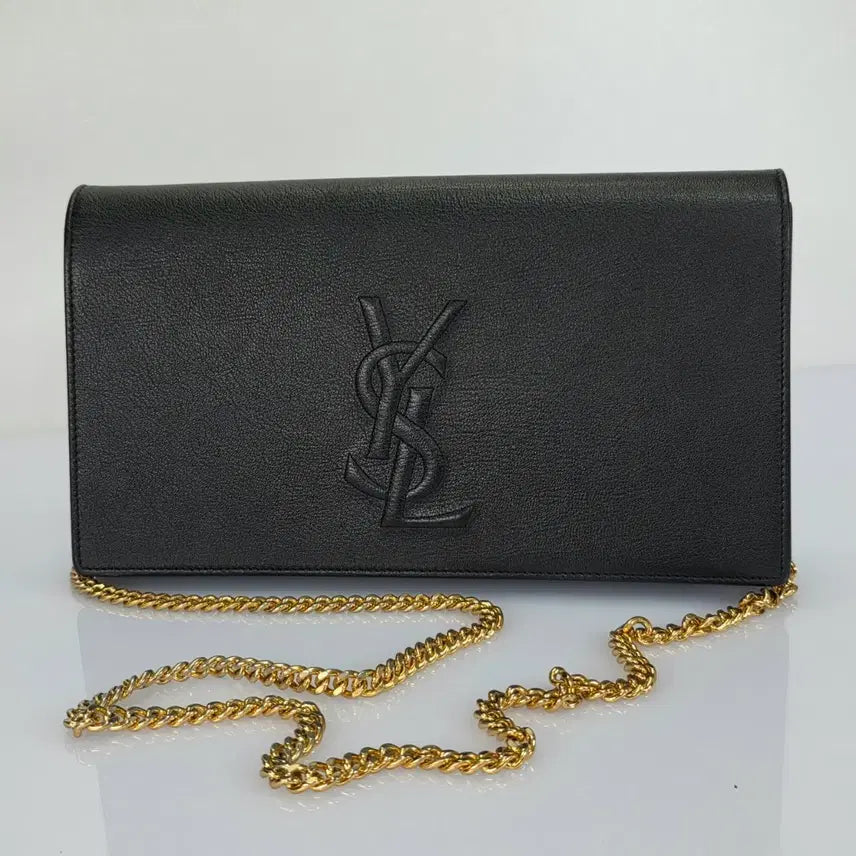 [BUNJANG] Saint Laurent Belle de Jour Chain Clutch Bag Black Calfskin Leather / 생로랑 벨드쥬르 체인 클러치백