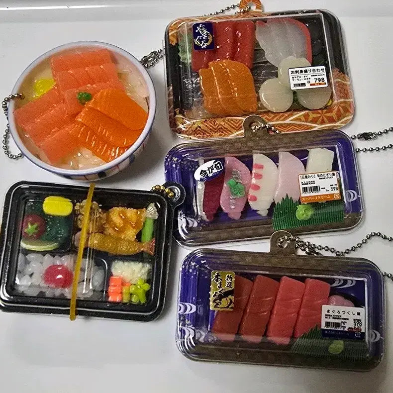 [BUNJANG] Sushi Lunch Box Gacha Charm Bundle Set / 초밥가챠 스시가챠 도시락 가챠 음식가챠  키링 일괄