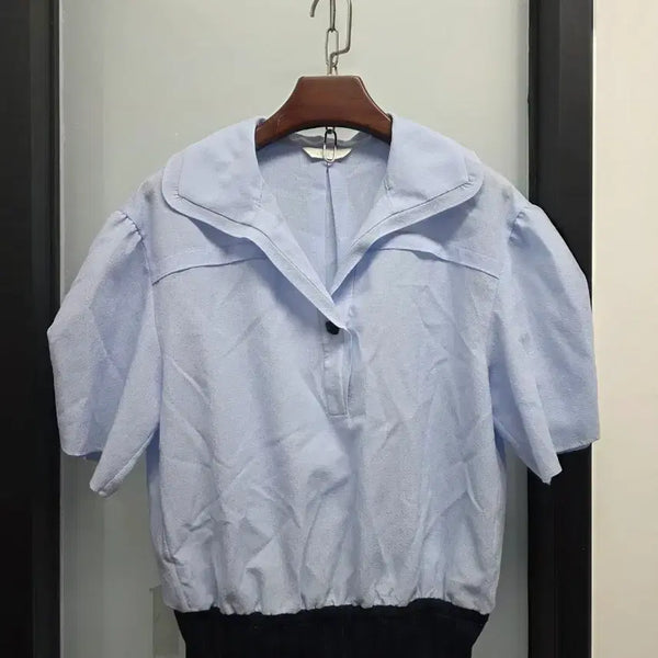 [BUNJANG] LINE Puff Sleeve Blouse / 라인 LINE 퍼프 시보리 블라우스
