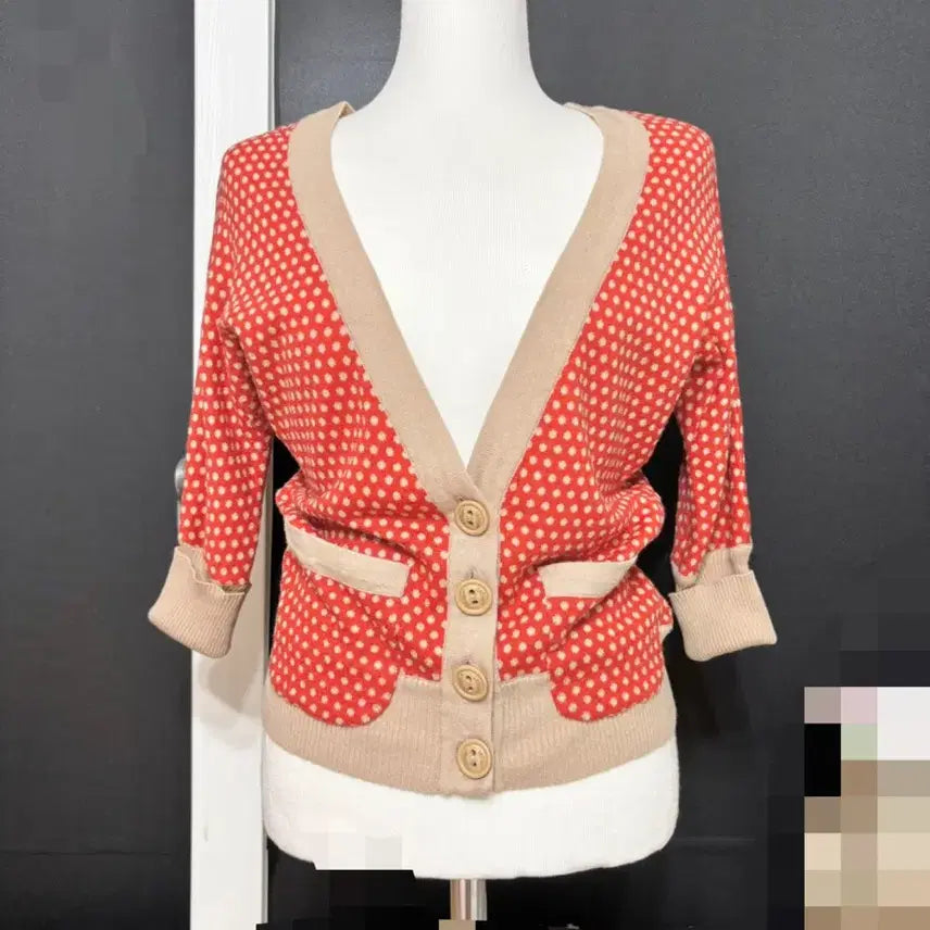 [BUNJANG] Leshop Dot 3/4 Sleeve Cardigan / 르샵ㅡ 도트무늬 칠부소매 가디건 55