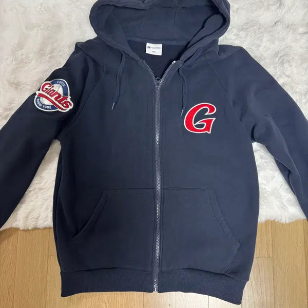[BUNJANG] Lotte Giants Navy Thick Hoodie Zip-Up Size 100 / 롯데 자이언츠 네이비 도톰후드집업 100