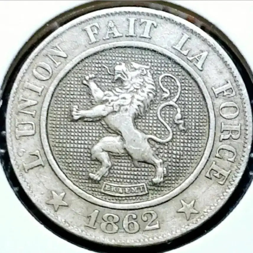 [BUNJANG] 1862 Belgium 5 Centimes Coin / 벨기에 준미사용 1862년 5상팀.외국주화 주화 동전 화폐