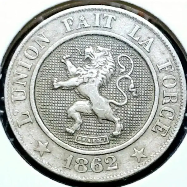 [BUNJANG] 1862 Belgium 5 Centimes Coin / 벨기에 준미사용 1862년 5상팀.외국주화 주화 동전 화폐