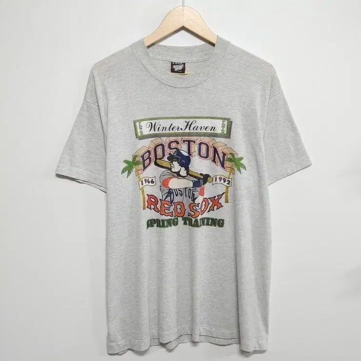 [BUNJANG] USA Vintage Boston Red Sox Printing Short Sleeve T-Shirt Gray / 105 USA VINTAGE 보스턴 레드삭스 프린팅 반팔티 그레이