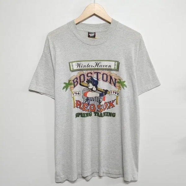 [BUNJANG] USA Vintage Boston Red Sox Printing Short Sleeve T-Shirt Gray / 105 USA VINTAGE 보스턴 레드삭스 프린팅 반팔티 그레이