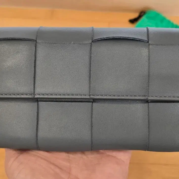 [BUNJANG] Bottega Veneta Intrecciato Nappa Calf Flap Long Wallet Grey / 보테가베네타 인트레치오 나파 카프 플랩 장지갑 그레이색상