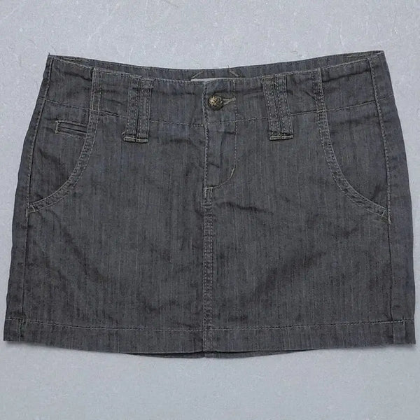 [BUNJANG] BCBGeneration Low-Rise Denim Mini Skirt - Charcoal/Dark Indigo / [26] BCBGENERATION 빈티지 로우라이즈 데님 미니스커트