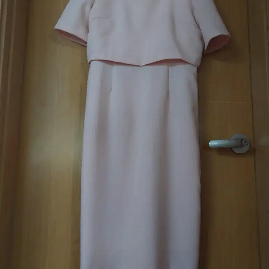 [BUNJANG] Pink Square Neck Midi Dress Size L / 연핑크 스퀘어넥 원피스 새제품 L사이즈 정장 모임 행사