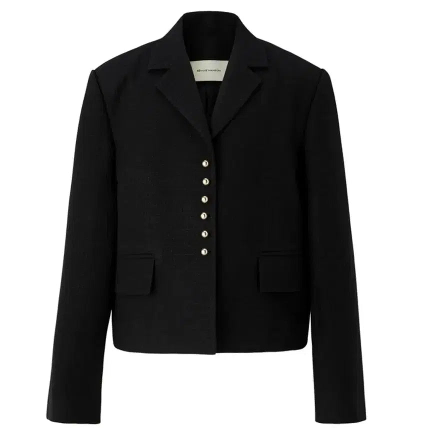 [BUNJANG] BEAMUSE MANSION Gold Button Tweed Jacket - Black / 비뮤즈맨션 Gold button tweed jacket - Black