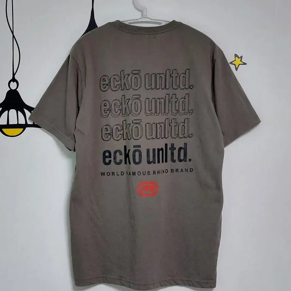 [BUNJANG] Ecko Unltd. Back Print Short Sleeve T-Shirt (Gray Brown) / [LL] ecko 언리미티드 백프린팅 반팔 티셔츠 (그레이 브라운)