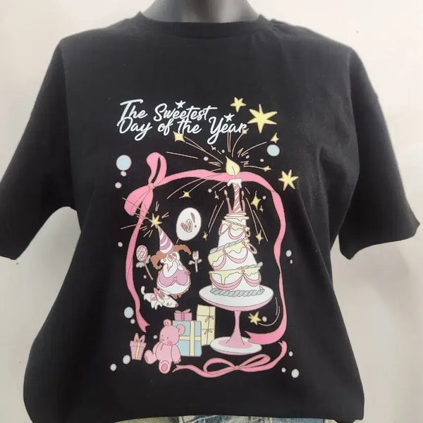 [BUNJANG] Cake Printing Summer Short Sleeve T-Shirt / 케익프린팅여름반팔티(새상품)