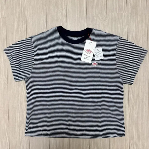 [BUNJANG] DANTON Women's Striped Cropped T-Shirt / 단톤 여성 스트라이프 크롭 티셔츠 (새상품)