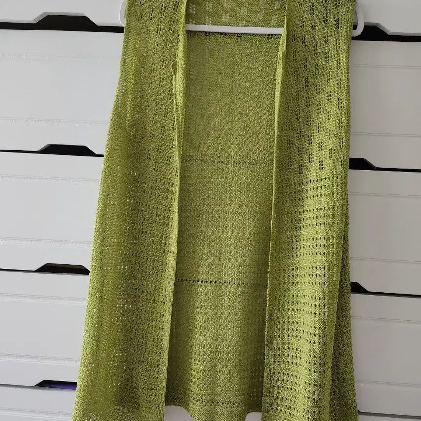 [BUNJANG] Mint Green Knit Long Vest / 연두색 니트 롱 조끼
