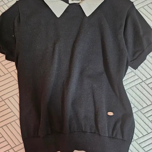 [BUNJANG] GENERAL IDEA Black Short Sleeve Knit Polo / GENERAL IDEA 블랙 반팔 카라 니트