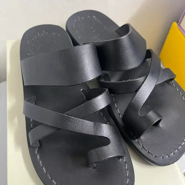 [BUNJANG] Jerusalem Sandals Black Leather / 예루살렘 샌들