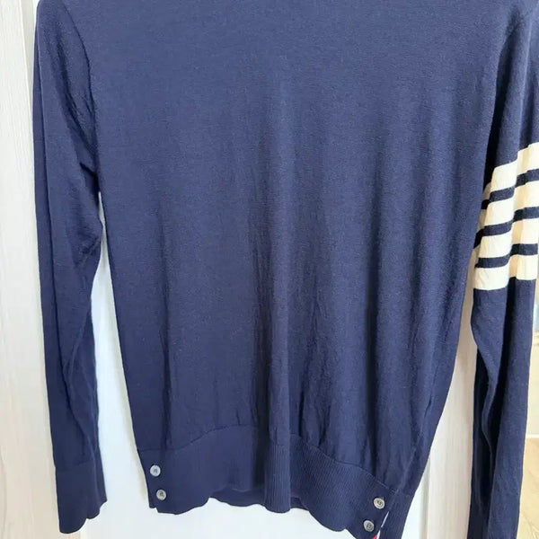 [BUNJANG] Thom Browne Wool Knit Sweater with Signature Striped Armbands / [2]톰브라운 울 완장 사선 니트