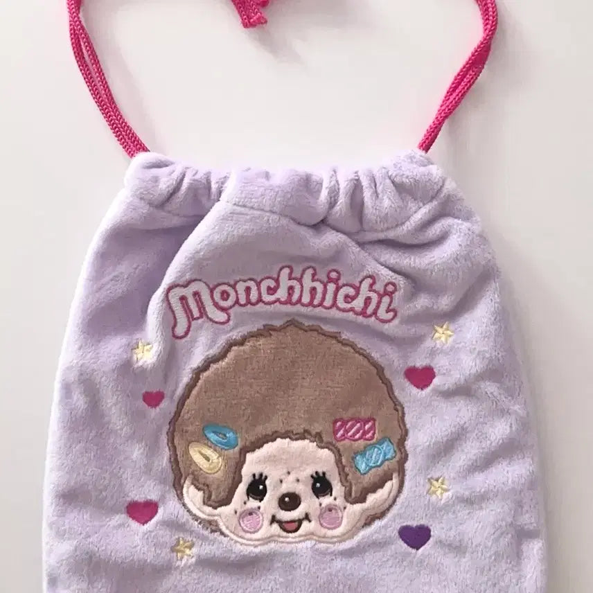 [BUNJANG] Candy Monchhichi Drawstring Pouch Japanese Authentic / 캔디 몬치치 조리개 파우치 일본정품 화장품 파우치 조이개