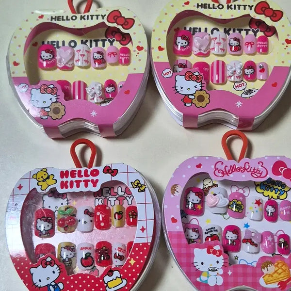 [BUNJANG] Sanrio Hello Kitty Nail Tips Set / [4개세트]산리오 헬로키티 네일팁 4개 세트일괄