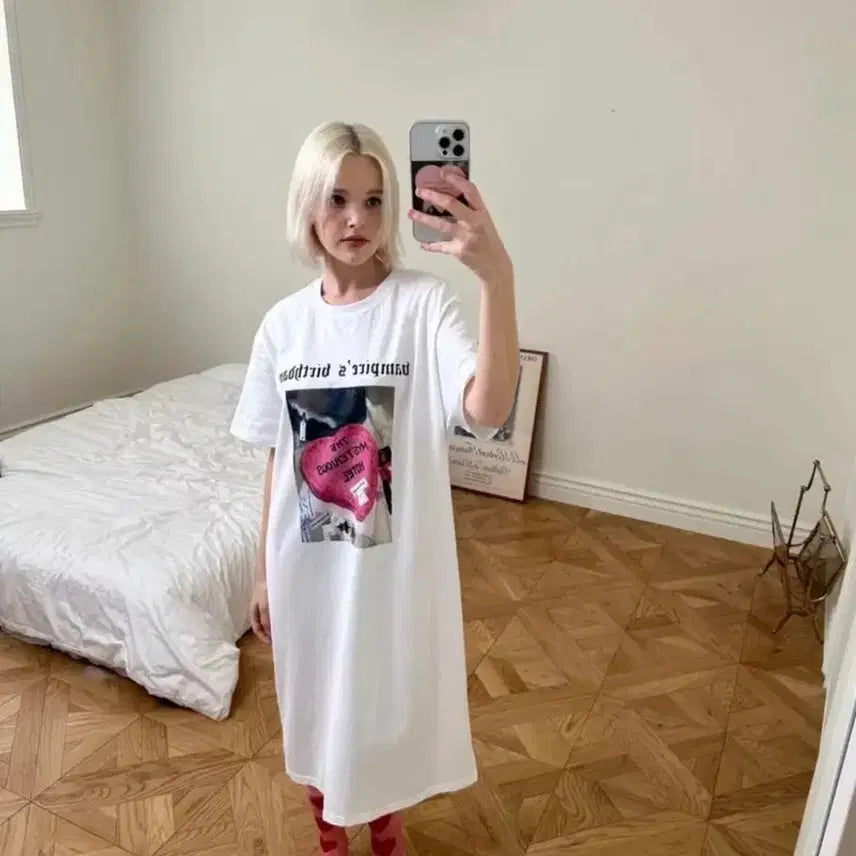 [BUNJANG] Mysterious Hotel Cake Short-Sleeve Dress / 미스테리어스호텔 케이크 반팔 원피스